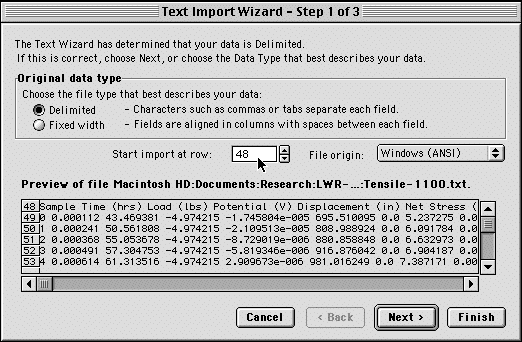 excel text import wizard file origin